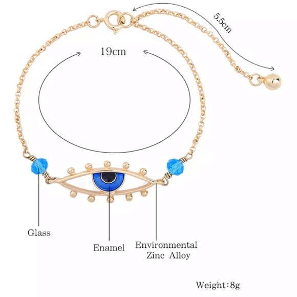 New Item✨ Crystal Blue Evil Eye Bracelet 😍✨ - Picture 7 of 7